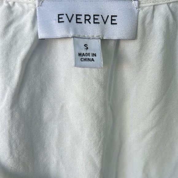 Evereve White Eyelet Cotten Cottagecore Dress Coastal Summer Vacation Bridal Sm - Picture 3 of 5